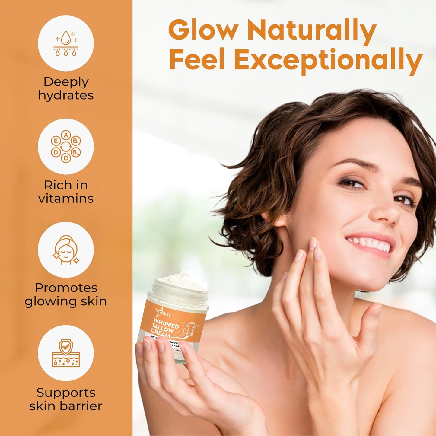 Whipped Tallow Cream |  Orange Creamsicle | Face & Body Moisturizer | 4 oz
