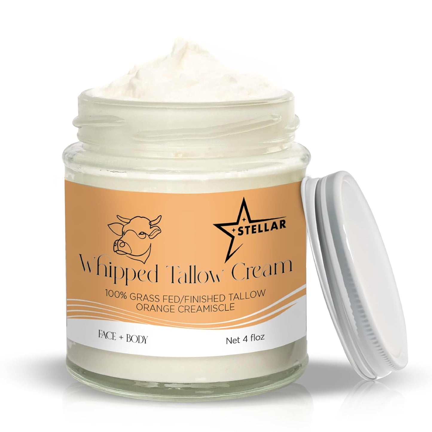 Whipped Tallow Cream |  Orange Creamsicle | Face & Body Moisturizer | 4 oz
